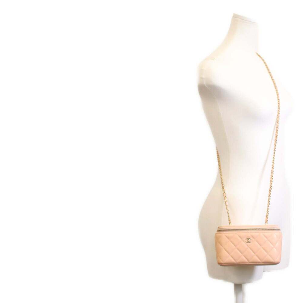 CHANEL AP1341 Pink Beige Caviar Leather Gold Hardware Chain Vanity Shoulder B... - Picture 12 of 12